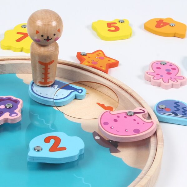 Wooden Magnetic Cat Fishing Game - Image 2