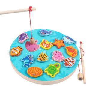 Wooden Magnetic Cat Fishing Game