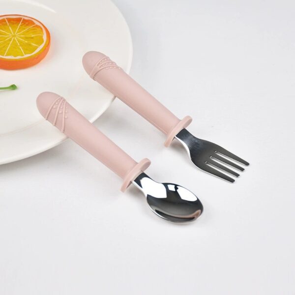 Stainless Steel Fork & Spoon Set - Image 2